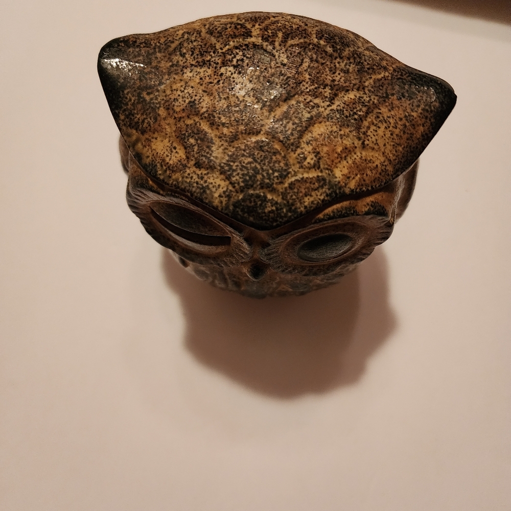 Owl Bank (Piggy Bank) Slit In Left Eye For Coins. Stopper Bottom. 5" T X 4 " W - Picture 4 of 8